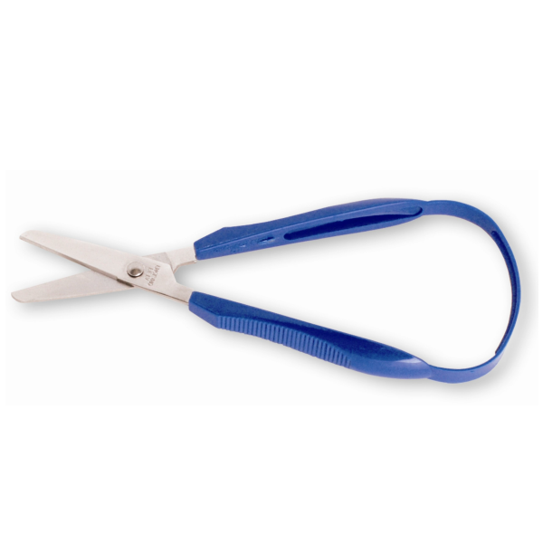 Adapted scissors: What device will help my father use the household scissors  more easily?